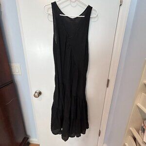 CP Shades Black Tiered Linen Maxi Dress Size L